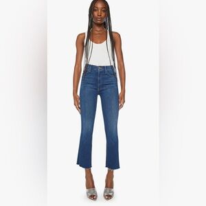 MOTHER The Hustler Ankle Fray Stretch Denim Jeans In Wash Home Movies Size 24